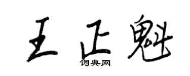 王正良王正魁行书个性签名怎么写