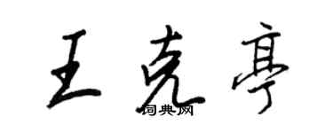 王正良王克亭行书个性签名怎么写