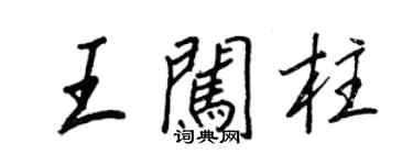 王正良王闯柱行书个性签名怎么写