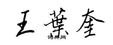 王正良王叶奎行书个性签名怎么写
