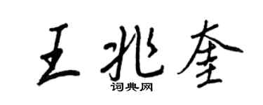 王正良王兆奎行书个性签名怎么写