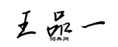 王正良王品一行书个性签名怎么写