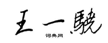 王正良王一骁行书个性签名怎么写