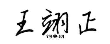 王正良王翊正行书个性签名怎么写