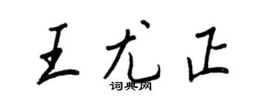 王正良王尤正行书个性签名怎么写
