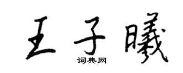 王正良王子曦行书个性签名怎么写