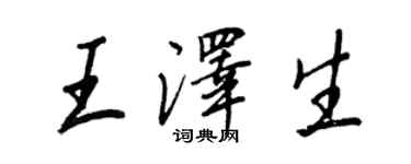 王正良王泽生行书个性签名怎么写