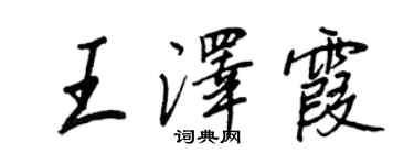王正良王泽霞行书个性签名怎么写