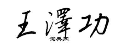 王正良王泽功行书个性签名怎么写