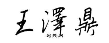 王正良王泽鼎行书个性签名怎么写