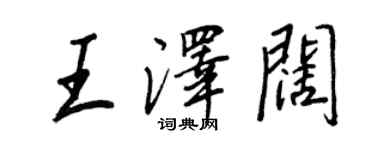 王正良王泽阔行书个性签名怎么写