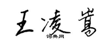 王正良王凌嵩行书个性签名怎么写