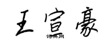 王正良王宣豪行书个性签名怎么写