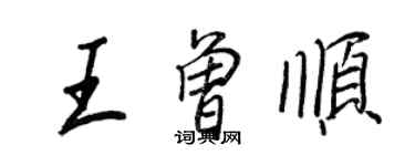 王正良王曾顺行书个性签名怎么写