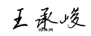 王正良王承峻行书个性签名怎么写