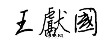 王正良王献国行书个性签名怎么写