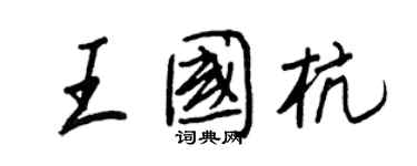 王正良王国杭行书个性签名怎么写