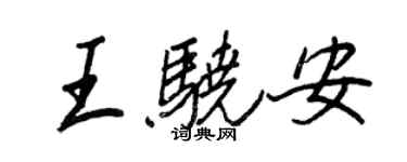 王正良王骁安行书个性签名怎么写