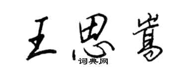 王正良王思嵩行书个性签名怎么写