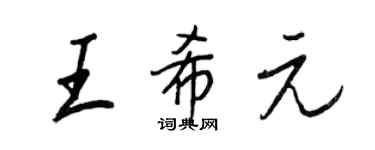王正良王希元行书个性签名怎么写