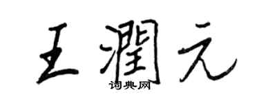 王正良王润元行书个性签名怎么写