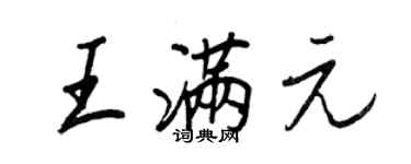 王正良王满元行书个性签名怎么写