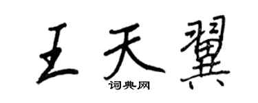 王正良王天翼行书个性签名怎么写