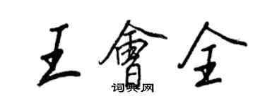 王正良王会全行书个性签名怎么写