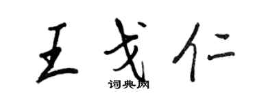 王正良王戈仁行书个性签名怎么写