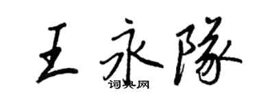 王正良王永队行书个性签名怎么写