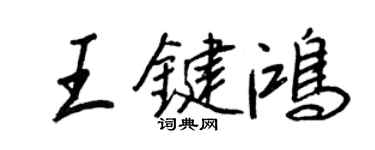 王正良王键鸿行书个性签名怎么写