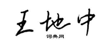 王正良王地中行书个性签名怎么写