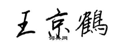 王正良王京鹤行书个性签名怎么写