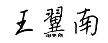 王正良王翼南行书个性签名怎么写