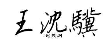 王正良王沈骥行书个性签名怎么写
