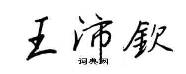 王正良王沛钦行书个性签名怎么写