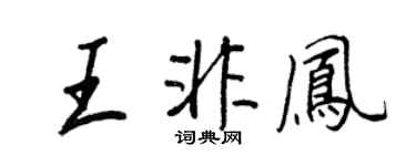 王正良王非凤行书个性签名怎么写