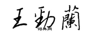 王正良王劲兰行书个性签名怎么写