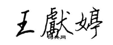 王正良王献婷行书个性签名怎么写