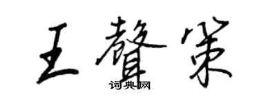 王正良王声策行书个性签名怎么写
