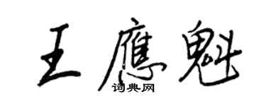 王正良王应魁行书个性签名怎么写