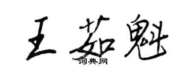 王正良王茹魁行书个性签名怎么写