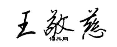王正良王敬慈行书个性签名怎么写