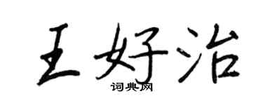 王正良王好治行书个性签名怎么写