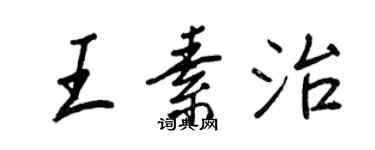 王正良王素治行书个性签名怎么写