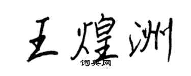 王正良王煌洲行书个性签名怎么写