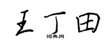 王正良王丁田行书个性签名怎么写