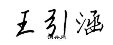 王正良王引涵行书个性签名怎么写