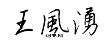 王正良王风涌行书个性签名怎么写