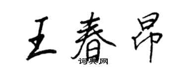 王正良王春昂行书个性签名怎么写